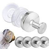 voluworm 2025 Upgraded Suction Cup Hooks, ABEAUTYFUL Game-Changing Suction Cup Hooks, No Tools, No Screws, Hold Up to 15 Pounds (4, Silver)