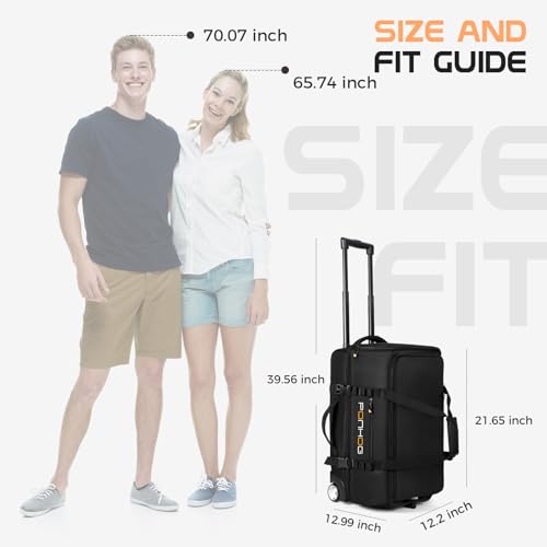 Rolling Duffle Bag with Wheels, Large Travel Duffel Bag with Shoe Compartment, Water Resistant Rolling Wheeled Luggage for Men Women Weekender Overnight Trip 5