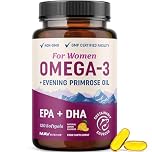 Omega 3 Supplement for Women | Fish Oil with Evening Primrose | Hormone Balance, Skin & Wellness Support | 600MG Omega3 + 800MG Evening Primrose | Fish Oil Omega 3 Supplements for Women | 120 Ct.