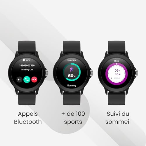 SPC Smartee Duo Vivo 2 - Smartwatch Montre connectée avec Cadran Rond AMOLED 1,32" | Appels Bluetooth | 2 Bracelets | 100 Sports | IP68 | 8 Jours Batterie | Contrôle app Android/iOS - Noir – Image 6