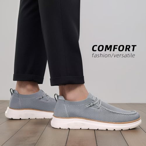 Image of Mens Boat Loafers Slip-on Casual Mesh Walking Shoes Business Oxfords Sneakers Work Lightweight Comfortable Soft Sole