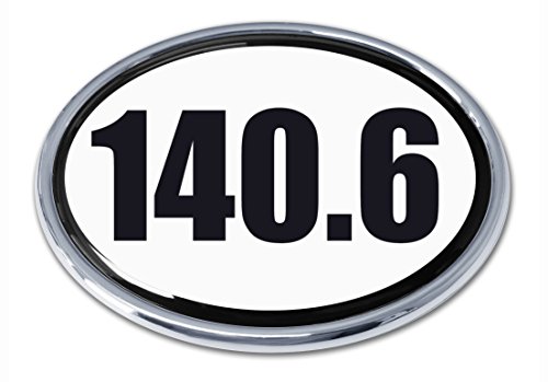 Emblema cromado ovalado de alta calidad 140.6 blanco y negro