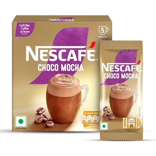 Image of Nescafe Choco Mocha | Cafe-like Coffee At Home |Coffee Premix | Just Add Hot Water | 125 G (5 Sachets x 25 G).