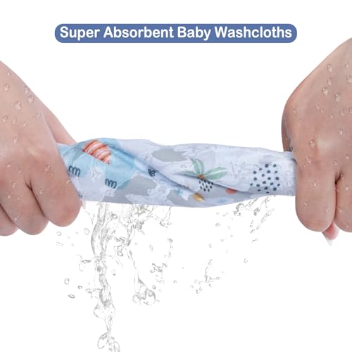 Image of Viviland Baby Washcloths 24 Pack, Toddler Wash Cloths for Bath, Super Soft & Absorbent Bath Towel for Newborn and Infants, Baby Towels Care for Baby's Sensitive Skin