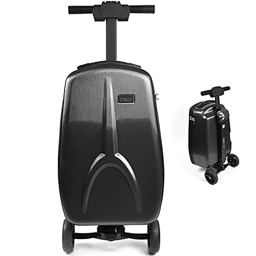 ZTBGY Smart Trolley Bag,Free Steering Smart Luggage Suitcase Electric Scooter with Luggage Adult Three Wheel with USB Charging Portable Trolley Travel Boarding Case (21.6*9.8*13.7in) (22IN), Black ZTBGY Smart Trolley Bag,Free Steering Smart Luggage Suitcase Electric Scooter with Luggage Adult Three Wheel with USB Charging Portable Trolley Travel Boarding Case (21.6*9.8*13.7in) (22IN), Black