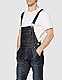 Enzo Men’s EZD390 VEN Denim Dungarees Overalls, Black, 32