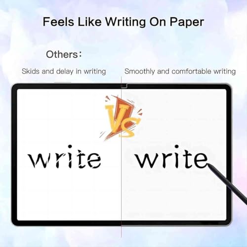 Image of Paper Screen Protector Compatible with Samsung Galaxy Tab S10 Plus 2024 / S9+ / S9 FE+ 2023 12.4-Inch PET Film For Writing, Drawing & Note-Taking-Matte