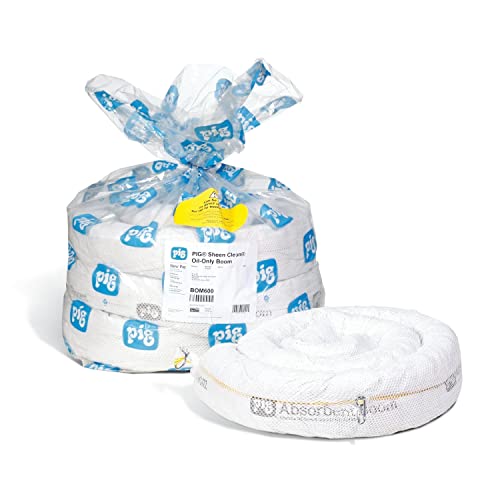 Image of PIG Sheen Clean Oil Absorbing Socks | 6 Gal Absorbency | 4 Oil-Only Booms | 5 inch Dia x 10' L | BOM600