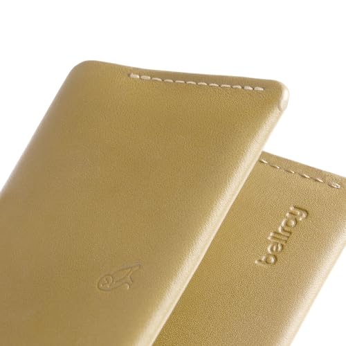 Image of Bellroy Under Cover (slimline leather card wallet /holder with card storage, quick access slot, plus space for folded bills) - Mustard