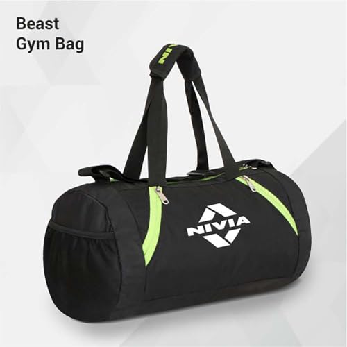 Image of Nivia Beast Polyester Unisex Gym Bag - Shoulder Bag for Men & Women With Separate Shoes Compartment, Carry Accessories, Fitness, Sports & Travel Kit