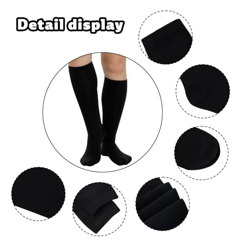 Dxhycc 3 Pairs Girls Knee High Socks Soft Cotton School Uniform Dress Socks Long Over The Knee3