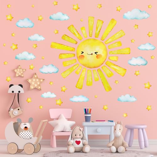 Vinilos Decorativos Infantil Sol y Estrellas 6 Unidades 12x12 pulg miniatura 7