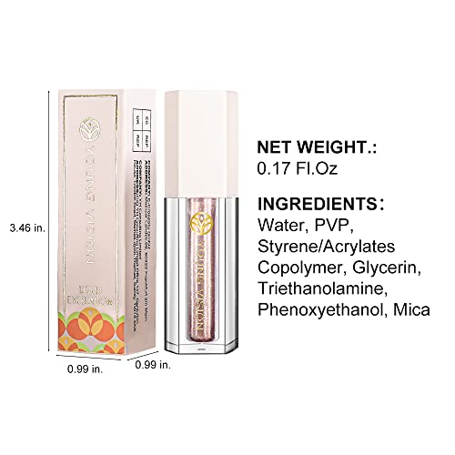Young Vision Liquid Glitter Eyeshadow, Metallic & Shimmer & Glow Shades,Quick-Drying, Waterproof, Non-Sticky,0.17 Fl Oz #TOP4