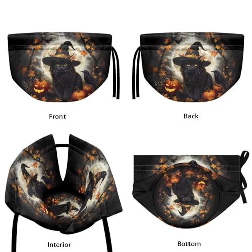 Image of Xoenoiee Black Cat Pumpkin Crow Print Tea Cozy Tea Pot Cover Insulation Tea Cosy Teapot Dust Cover Teapot Warmer for Home Kitchen Teapot Covers Halloween Decor