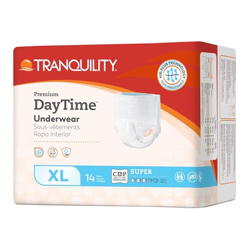 Tranquility Premium Daytime Disposable Absorbent Underwear (14 Count) - XL, 48-66 in. Waist - Super Absorbency, Breathable All-Day Comfort - Adult Diapers