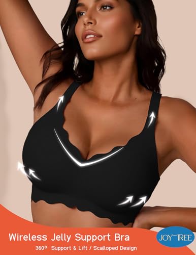 Image of JOYTREE Silky Bras for Women No Underwire V Neck Bralettes for Women Cloud Feel Everyday T Shirt Bra with Extender