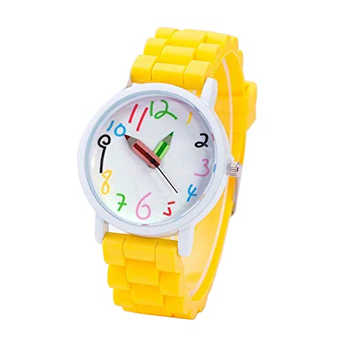 cA0boluoC - Reloj de Pulsera para niños, Resistente al Agua, Digital, Deportivo, diseño de Caricatura en 3D, Regalo de cumpleaños para niños, Amarillo