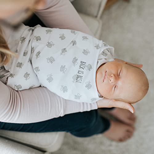 Image of HALO 100% Cotton Sleepsack Swaddle, 3-Way Adjustable Wearable Blanket, TOG 1.5, Lamb Scribble White, Small, 3-6 Months