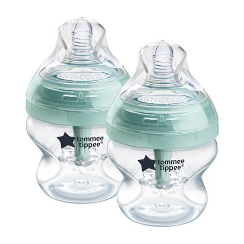 Tommee Tippee Advanced Anti-Colic Baby Bottle, 5oz, 0+ months, Slow Flow Breast-Like Nipple for a Natural Latch, Vented Anti-Colic Wand, Self-Sterilizing, 2 Pack