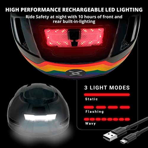 Image of XNITO Bike Helmet with LED Lights - Urban Bicycle Helmet for Adults, Men & Women - CPSC & NTA-8776 Dual Certified - Class 3 E-Bikes, Scooters, Onewheel, Commuter, Mountain