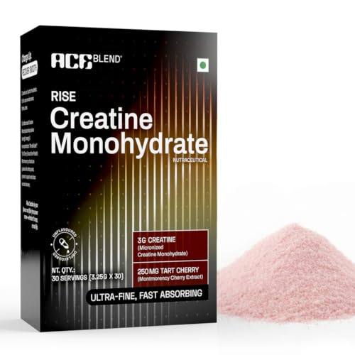 Image of Ace Blend Micronised Creatine Powder 30 Servings | For Strength, Endurance And Recovery | Creatine Monohydrate | Big Muscle Protein Support | Tart Cherry Extract | 97.5 g