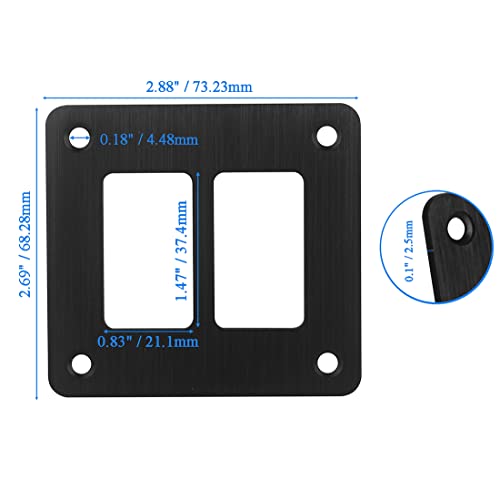 Image of 2 Gang Rocker Switch Panel Housing Waterproof Black Aluminum Mounting Bracket for Car Camper Marine Boat Carling Rocker Switch Install