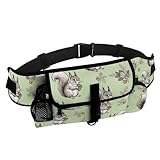 JZDACH Dog Treat Pouch for Training, Walking Bag Holder Cute Fluffy Squirrels And Nuts for Kibbles, Pet Food Toy, Dogs Trainer Essentials Supplies, Poop Bag Dispenser