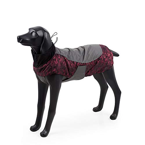 BlackDoggy 春秋冬 犬服 ジャケット 迷彩柄ベスト 軽量防寒防水 雨具 雪対策 小型犬 大型犬 中型犬 ペットウェア (2XL, モーブ)