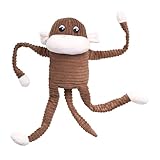 ZippyPaws Crinkle Monkey - Interactive Dog Toys to Keep Them Busy, Squeaky Plush Pet Toy for All Breeds, for Medium, Large, Extra Large Dogs, Contains 1 Blaster Squeaker - Extra Large, Brown