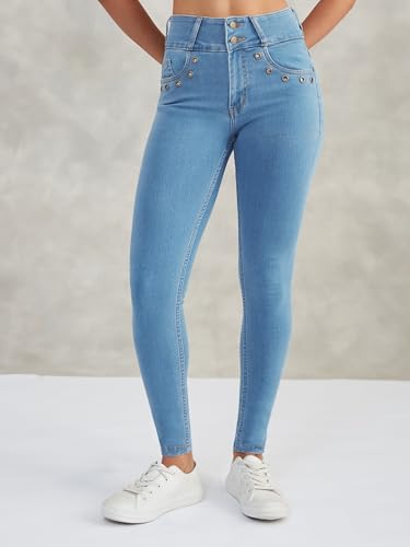 Image of Dolce Crudo Distressed High Rise Skinny Jeans for Women