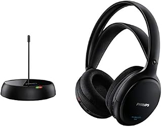 Philips SHC5200/05 HiFi Headphones Wireless (Over-Ear, 32 mm Speaker Driver, FM Wireless Transmission, Dynamic Cinematic Sound, Rechargeable, Self-adjusting Headband, Lightweight Design) Black