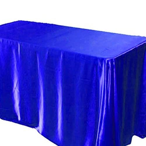 Serenable Toalha de mesa quadrada de 147 cm elegante cetim simples banquete de casamento, azul