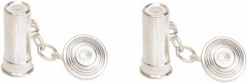 David Van Hagen Mens Sterling Silver Clay Pigeon Cufflinks