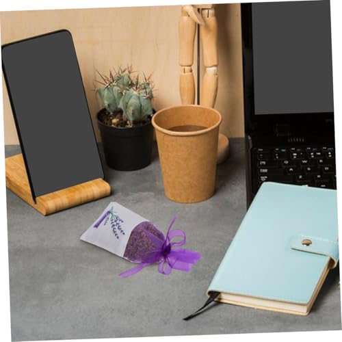 5 pzas Bolsas de Sajón de Lavanda Organza con Cordón miniatura 5
