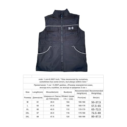 Folpus Hundetrainingsweste für Hundeführer, Tierbesitzer, Trainerjacke, Taillenkordelzug, professionelle Angelweste mit Taschen, wasserdicht, XL