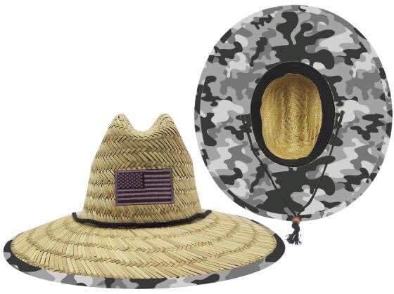 Image of Printed Pattern Straw Sun Hat