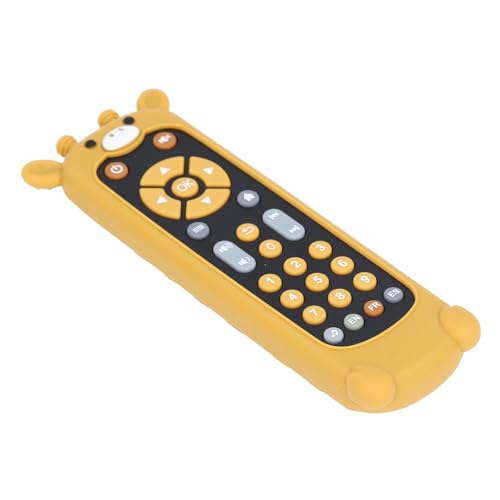 Alomejor Juguete de Control Remoto para bebé, Simulación Musical Educativa, Control Remoto de TV Infantil con Mordedor de Silicona para Aprender Formas, Colores y (Funda de Jirafa y Mando a