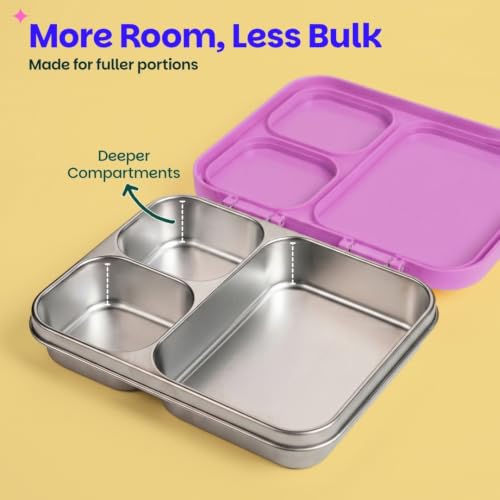 Image of Basil Bento Ace 3 Compartment Stainless Steel Lunch Box
