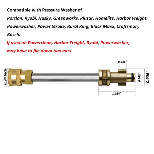 STYDDI Pressure Washer Gun Adapter with 1/4” Female Quick Connect Fitting Compatible with Ryobi, Harbor Freight, Greenworks, Portland, Husky