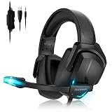 Auriculares profesionales para juegos: los auriculares Xbox One tienen un botón de control de volumen, los jugadores pueden ajustar fácilmente el volumen o el micrófono durante el uso, alta resistencia a la tracción y cable trenzado antitorsión para prolongar la vida útil de los auriculares, la iluminación LED resalta más el ambiente de juego.