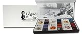  Estuche Regalo 6Latas Conserva Gallega Legado De Lola, Ventresca de Atun, Atun Claro, Bonito del Norte, Sardinillas, Zamburiñas y Mejillones. Lata de 120gr Neto.