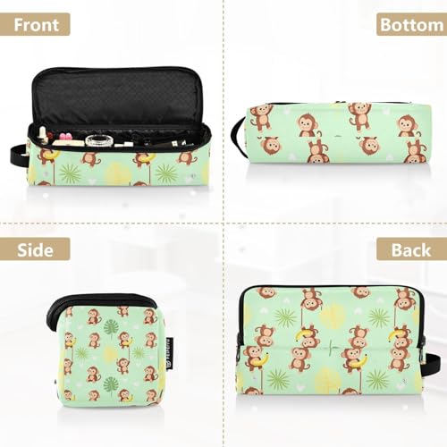 Bolsa de viaje para herramientas de cabello con tapete resistente al calor, organizador para planchas, rizadores y alaciadoras con diseño de mono divertido para mujer miniatura 5