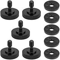 NISENTIA 5 Stück Daumenschraube Kamera Schnellspanner 1/4 Stecker auf 1/4 Buchse Stativschraube,1/4 zoll Schraube Rändelschraube und Gummipolster für Kamera-Montageplatte Blitzhalterung