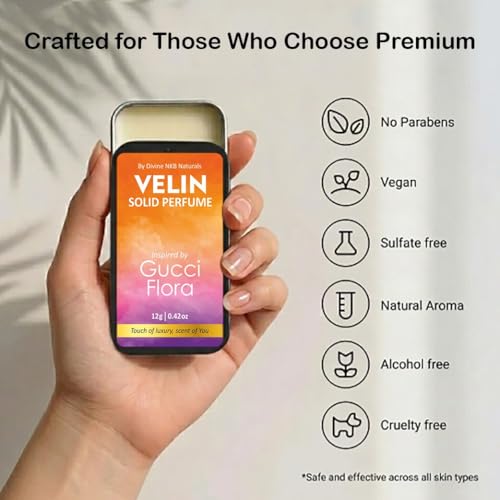 Image of Velin Solid Perfume -12g Each ( Pack Of 2) | Great Oud & Flora Inspired | Non-Greasy | Pocket Perfume Gifting Set | Unisex Perfumes | Long-Lasting & Strong Cologne Fragrance Balm | Ideal Gift for Men & Women