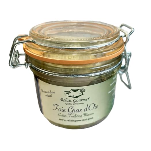 Foie gras de ganso entero Relé Gourmet - artesanal, 100% natural, auténtica receta francesa, en tarro de cristal, sin aditivos, ideal caja de regalo, fiestas, Navidad, aperitivo salado, supermercado