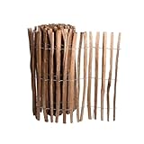 Haselnuss Staketenzaun 120cm x 5m imprägniert – Rollzaun Naturholz Gartenzaun...