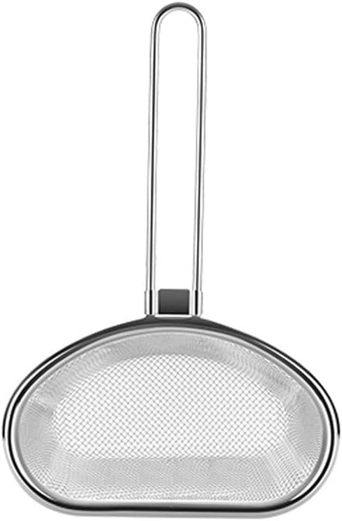 ENGENDER Strainer with Handle Cooking Skimmer Stainless Steel Mesh Strainer with Grip Handle Fine Food Kitchen Colander Tools(B)