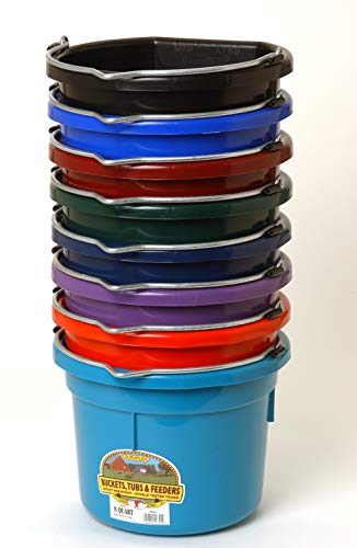 Little Giant Plastic Animal Feed Bucket (Purple) Flat Back Plastic Feed Bucket with Metal Handle (8 Quarts / 2 Gallons… - Image 3