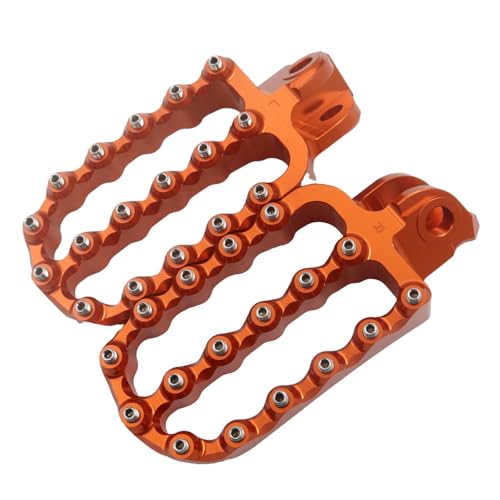 Für K&T&M 790 Adventure/R 2019-2022 890 ADV 2021-2022 950 Adventure/Supermoto/Super Enduro R 2002-2009 Offroad Breite Motorrad-Fußrasten Pedale(Orange)