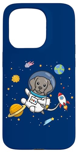 Cute Kawaii Kids Boys Girls Space Weimaraner Dog Lover �X�}�z�P�[�X iPhone 15 Pro �p